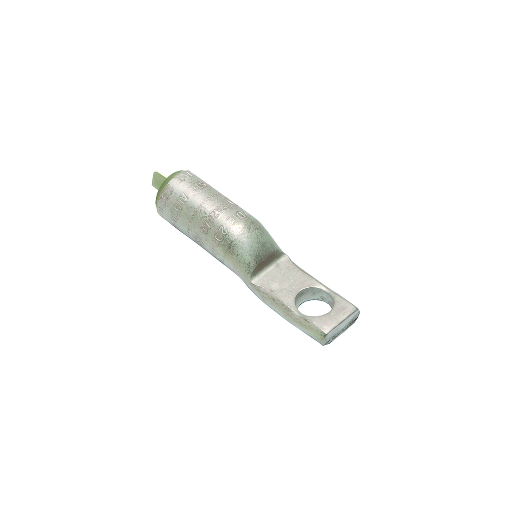Aluminium Tube HYLUG™, 1 Hole w/o Inspection Window, Al-1/0 AWG, Cu-1/0 AWG, 600V-35kV, 5/16" stud, Closed, Compression, 0.38 in BCD, Tan