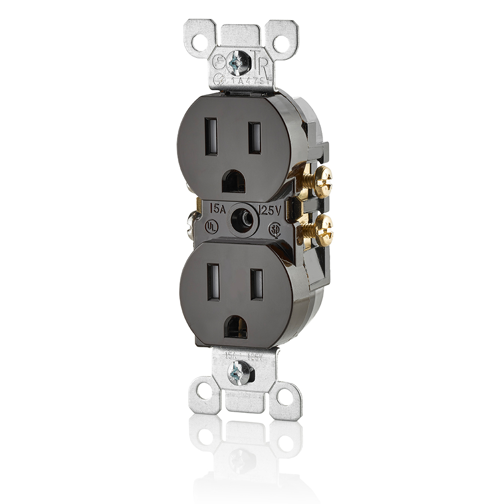 15 Amp Tamper-Resistant Duplex Outlet/Receptacle, Grounding, Black