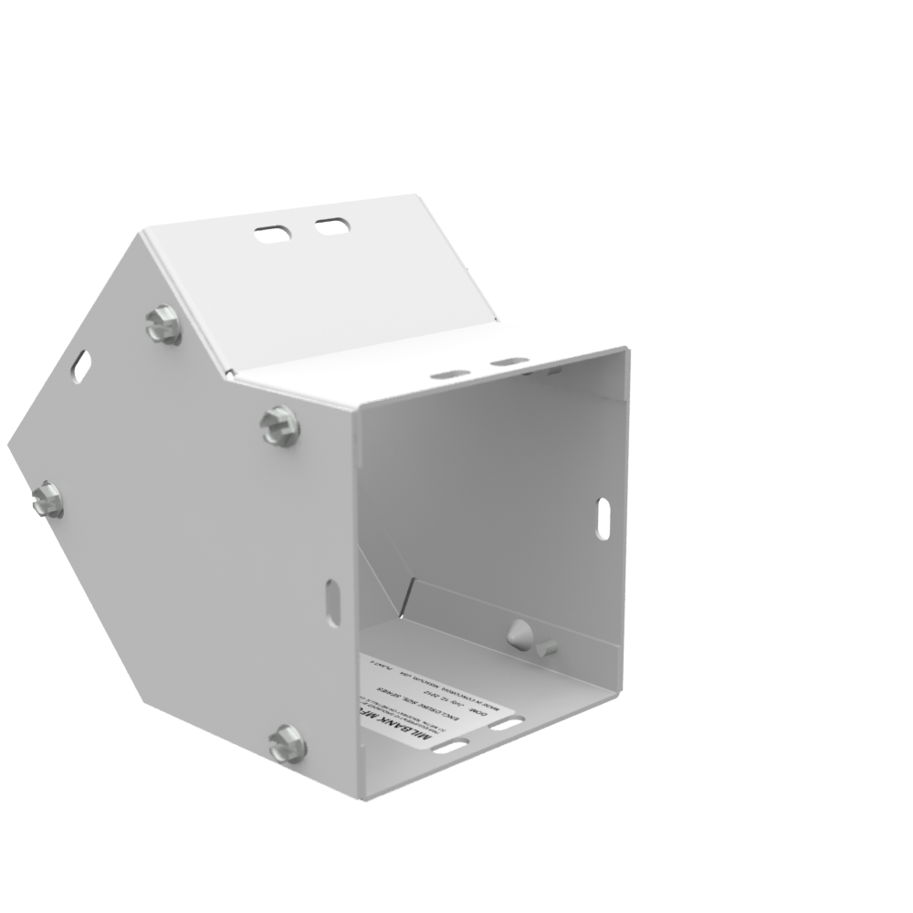 6.187x4X5.469 Wireway Elbow 45 Side Wall Access ANSI 61 Gray Steel