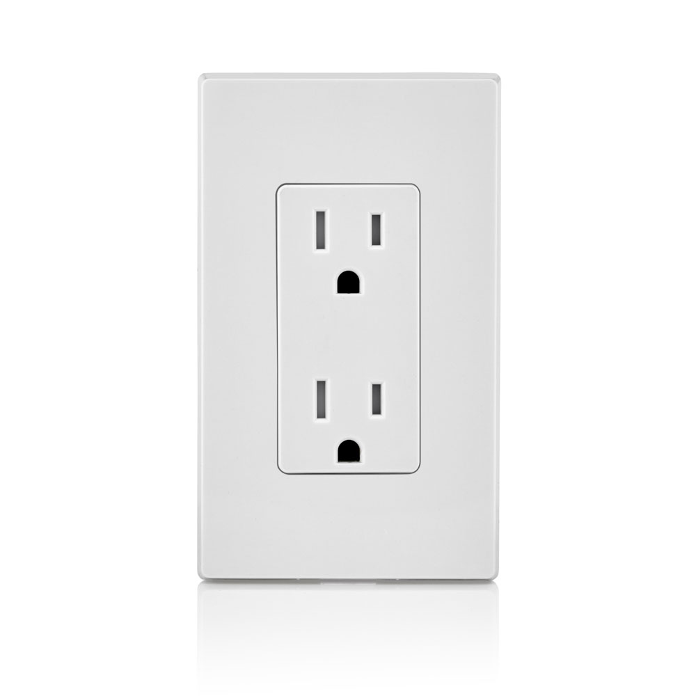 15 Amp Decora Tamper-Resistant Duplex Outlet/Receptacle, Self-Grounding, White