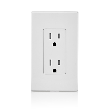 15 Amp Decora Tamper-Resistant Duplex Outlet/Receptacle, Self-Grounding, White
