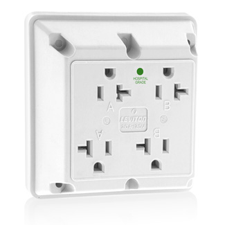 20 Amp 4-in-1 Quadruplex Receptacle/Outlet, Hospital Grade