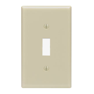 1-Gang Toggle Switch Wallplate, Standard Size, Thermoset, Ivory