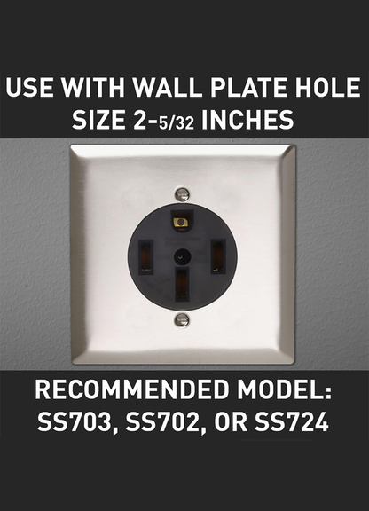 50 Amp 125/250V NEMA 14-50R Flush Mount Electrical Outlet for Ranges / Dryers / EV Chargers