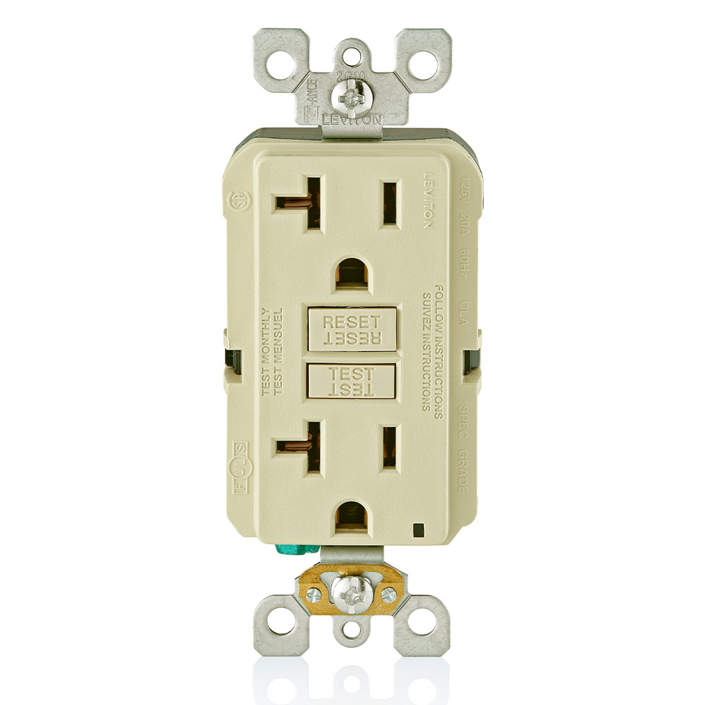 20 Amp, Self Test, Non Tamper-Resistant GFCI Outlet with LED Indicator Light