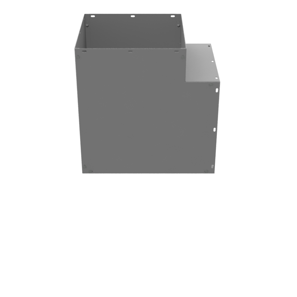16x11.875x16 Wireway Elbow 90 Side Wall Access ANSI 61 Gray Steel