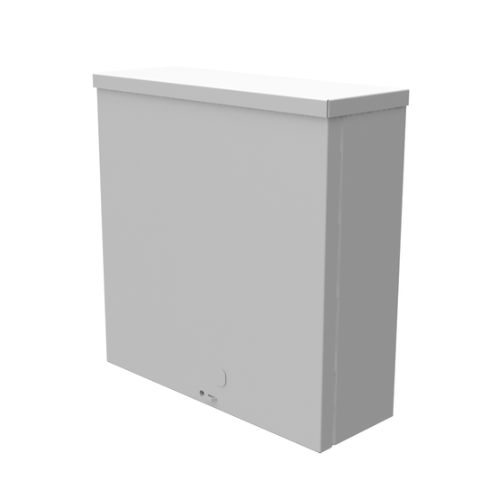 12x4X12 Screw Cover Type 3R UL Listed Steel Knockouts ANSI 61 Gray Quad D Knockout For Lock Emboss Mounting Hole In Back