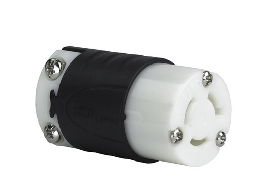 15A NEMA L615 Connector - Black Back, White Front Body