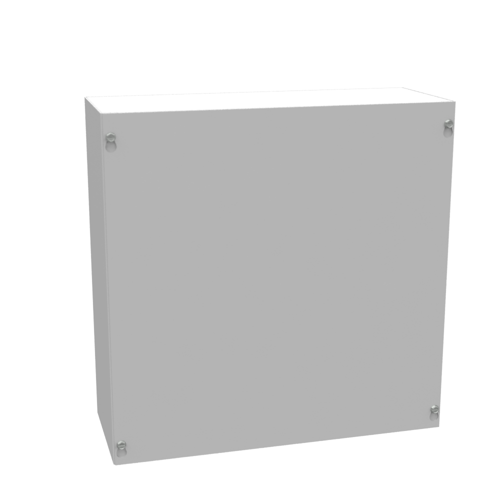 16x6x16 Screw Cover Type 1 UL Steel No KO Gray Cover w/ Teardrop Slots Holes In Back