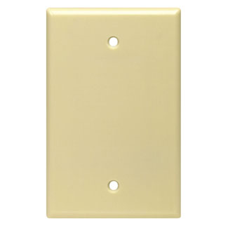 1-Gang Blank Wallplate, Midway Size, Thermoplastic Nylon, Ivory