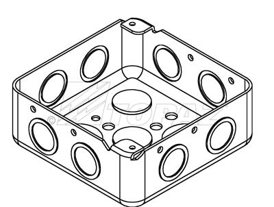 4" Square Drawn Boxes Steel 1-1/2" Deep 1/2" & 3/4" Concentric KO