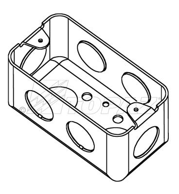 4" X 2" Rectangle Drawn Handy Boxes 1-7/8" Deep 3/4" KO