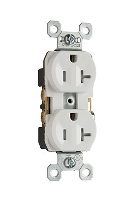 20A 125V Commercial Grade Tamper-Resistant Duplex Receptacle, Ivory