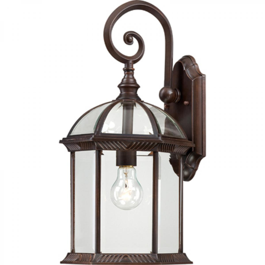 Boxwood - 1 Light 19" Wall Lantern with Clear Beveled Glass - Rustic Bronze Finish