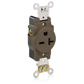 20 Amp Single Receptacle/Outlet, Industrial Grade, Self-Grounding