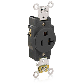 20 Amp Single Receptacle/Outlet, Industrial Grade, Self-Grounding