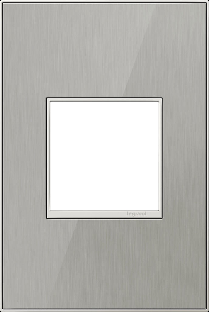 adorne® Brushed Stainless 1-Gang Screwless Wall Plate