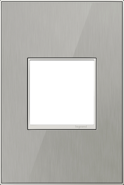 adorne® Brushed Stainless 1-Gang Screwless Wall Plate