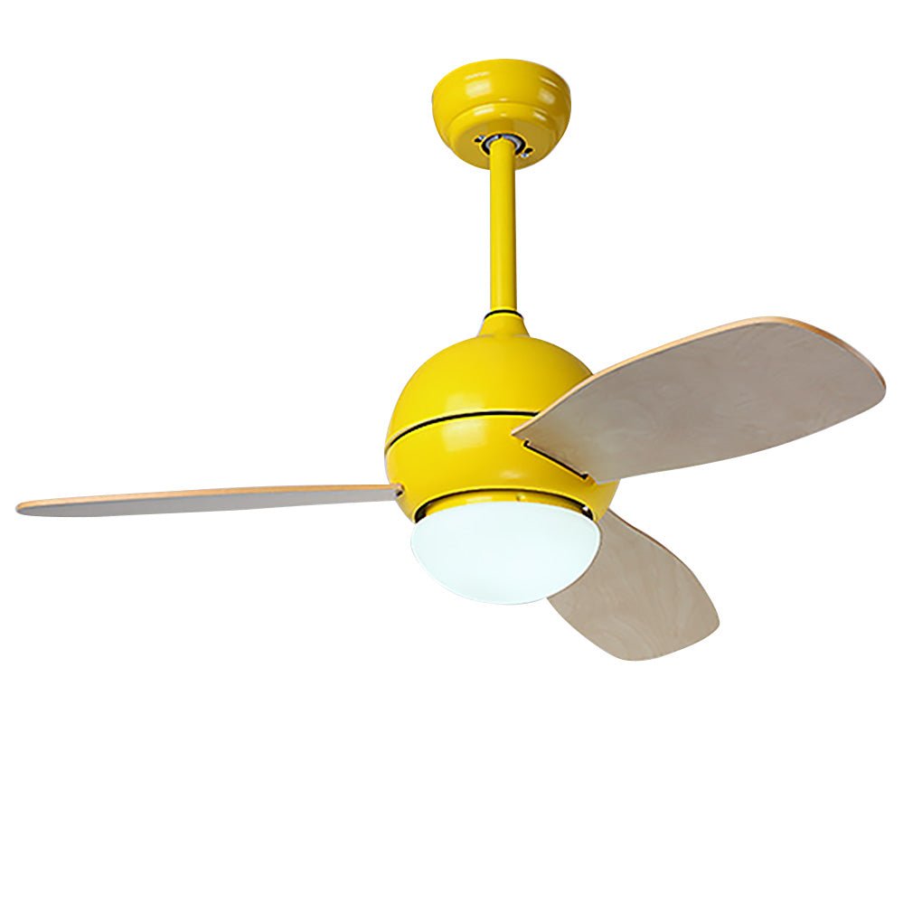 Wooden Blade Ceiling Fan with Light LED Atmosphere Light