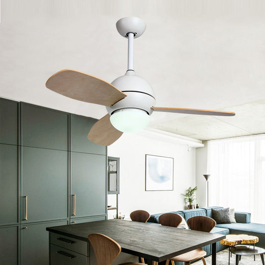 Wooden Blade Ceiling Fan with Light LED Atmosphere Light