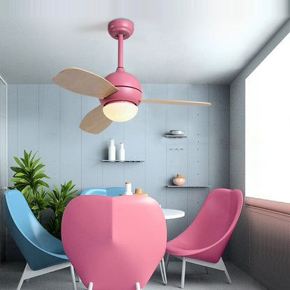 Wooden Blade Ceiling Fan with Light LED Atmosphere Light