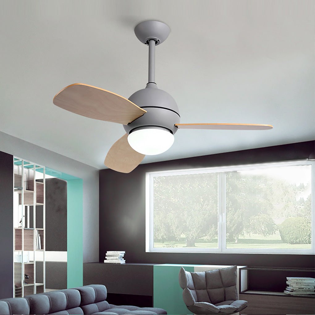 Wooden Blade Ceiling Fan with Light LED Atmosphere Light