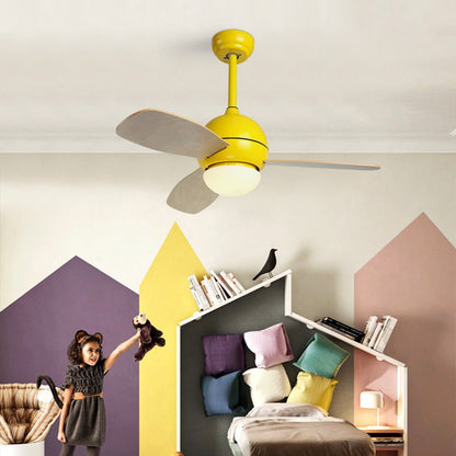 Wooden Blade Ceiling Fan with Light LED Atmosphere Light