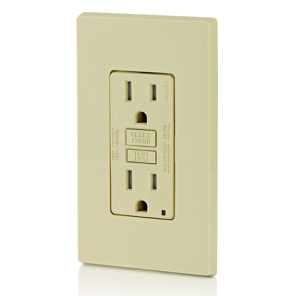 15 Amp, Self Test, Tamper-Resistant GFCI Outlet with LED Indicator Light