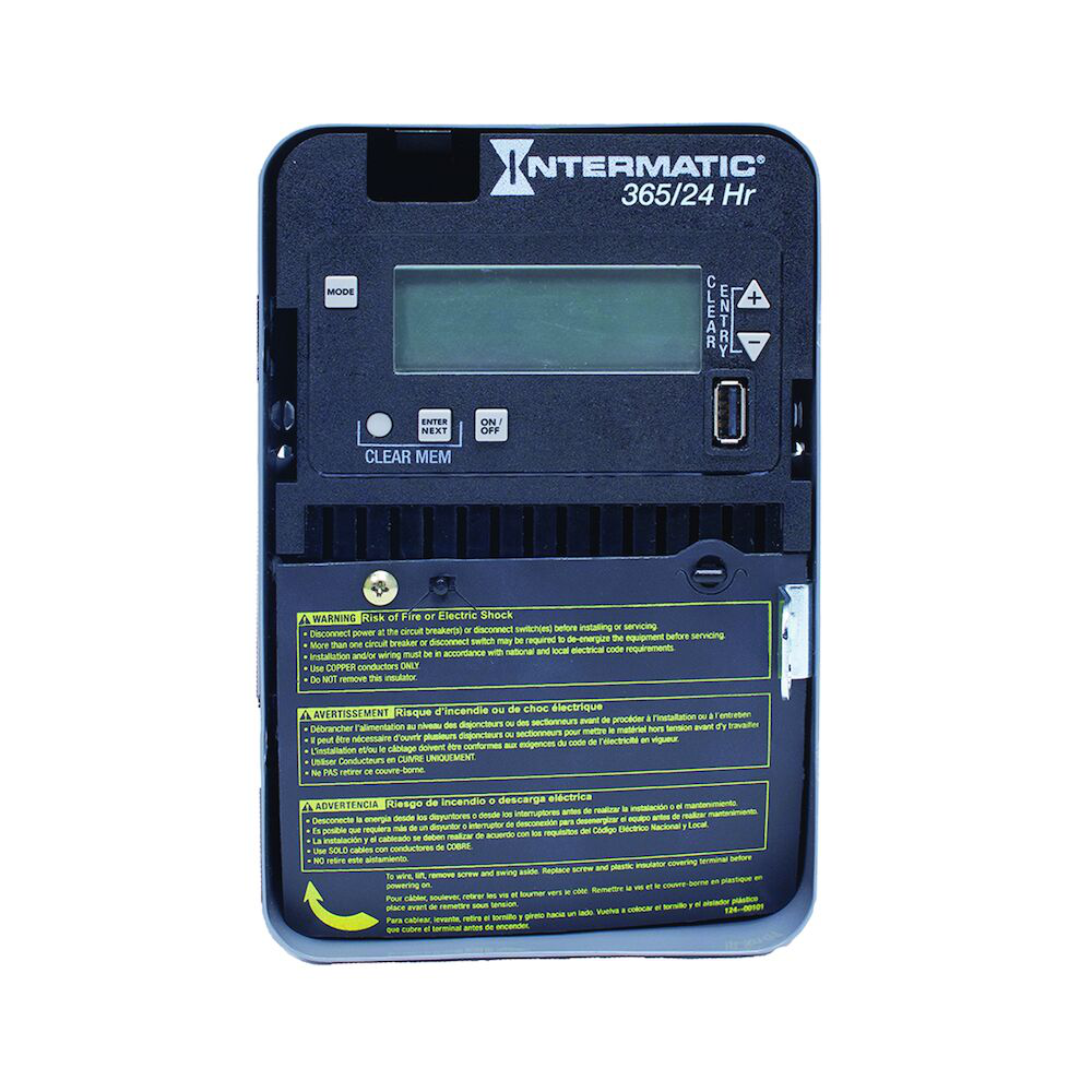 24-Hour/365 Day 1-Circuit Electronic Control, 120-277 VAC, SPST, Indoor Metal Enclosure