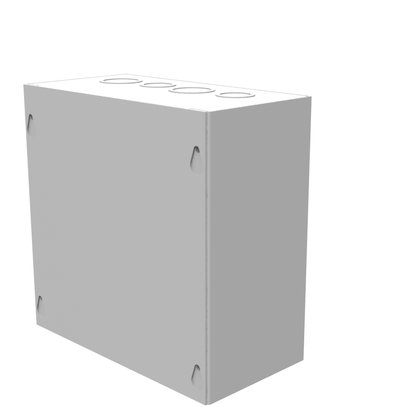 8x4X8 Screw Cover Type 1 UL Steel KOs Gray Cover w/Teardrop Slots Holes In Back