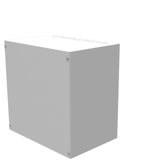 18x12x18 Screw Cover Type 1 UL Listed Steel Knockouts ANSI 61 Gray Cover With Teardrop Slots Mounting Holes In Back