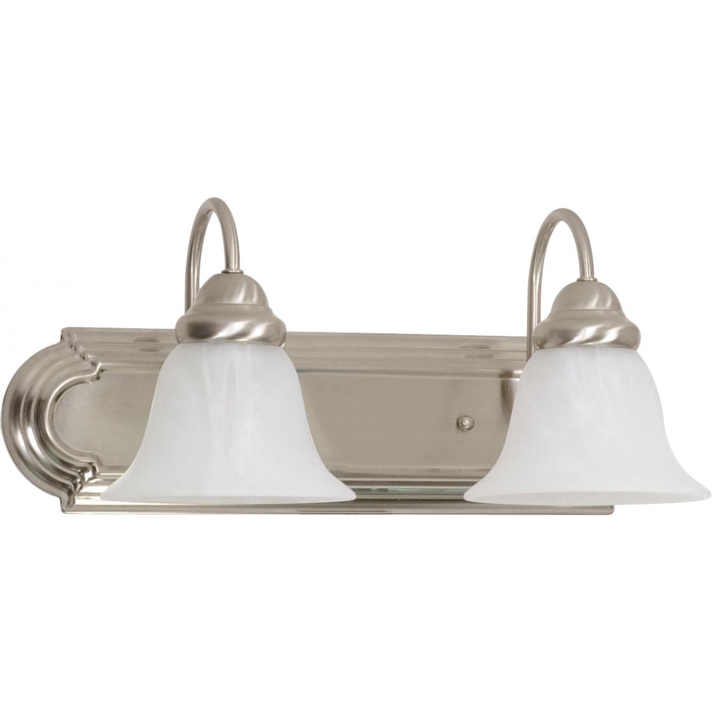 Ballerina - 2 Light - 18" - Vanity - with Alabaster Glass Bell Shades, Color retail packaging