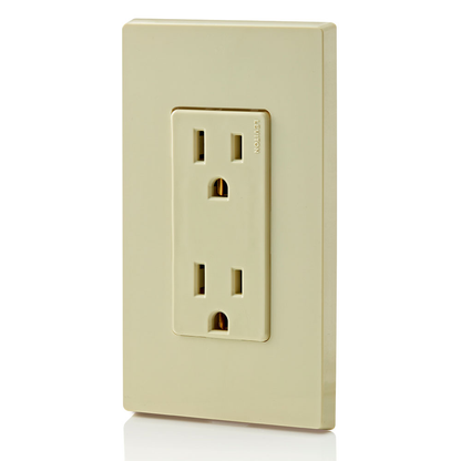 15 Amp Decora Duplex Outlet/Receptacle, Grounding, Ivory