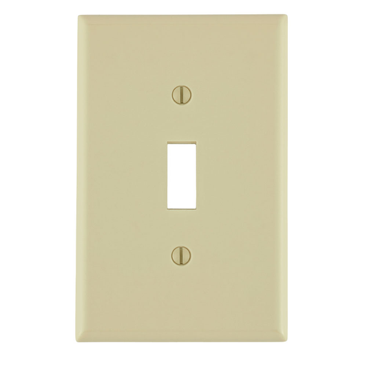 1-Gang Toggle Switch Midway Midway Size, Thermoset, Ivory