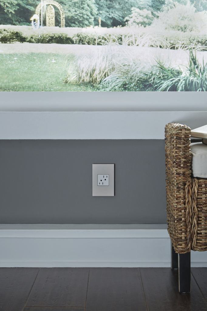 adorne® Greige 2-Gang Screwless Wall Plate