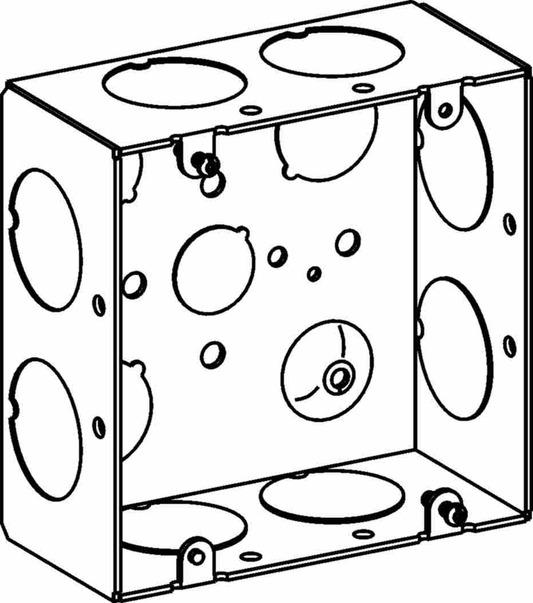 2-1/8" DEEP, 4-11/16" SQUARE (5S) BOX WELDED WITH 1" KO