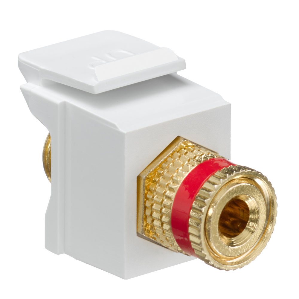 Binding Post QUICKPORT™ Coupler, Red Stripe, White Housing