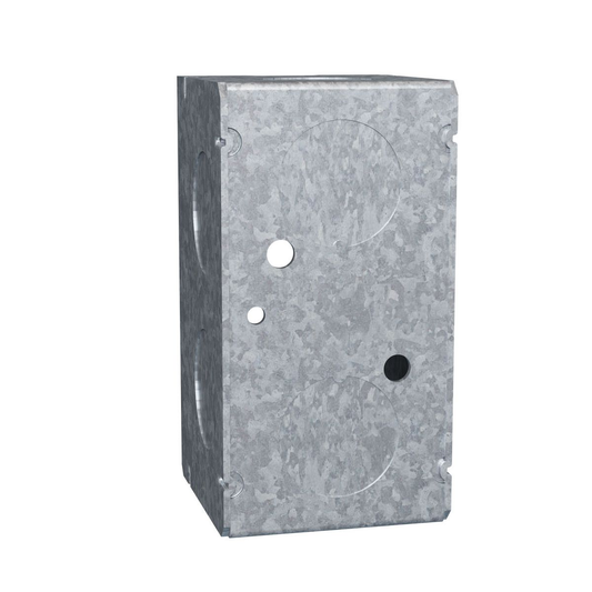 4 in. x 2 in. Handy Box, Welded, 2-1/8 in. Deep, Eight 3/4 in. KO's