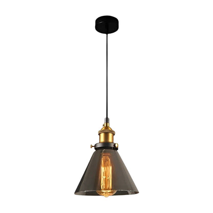 [Open-Box]Retro Creative Glass Electroplated Smoke Gray Industrial Pendant Lamp