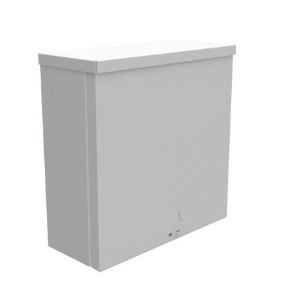 10x4X10 Screw Cover Type 3R UL Steel KO ANSI 61 Gray Quad D KO For Lock Hole In Back