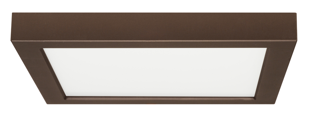 18.5 watt; 9" Flush Mount LED Fixture; 2700K; Square Shape; Bronze Finish; 120 volts