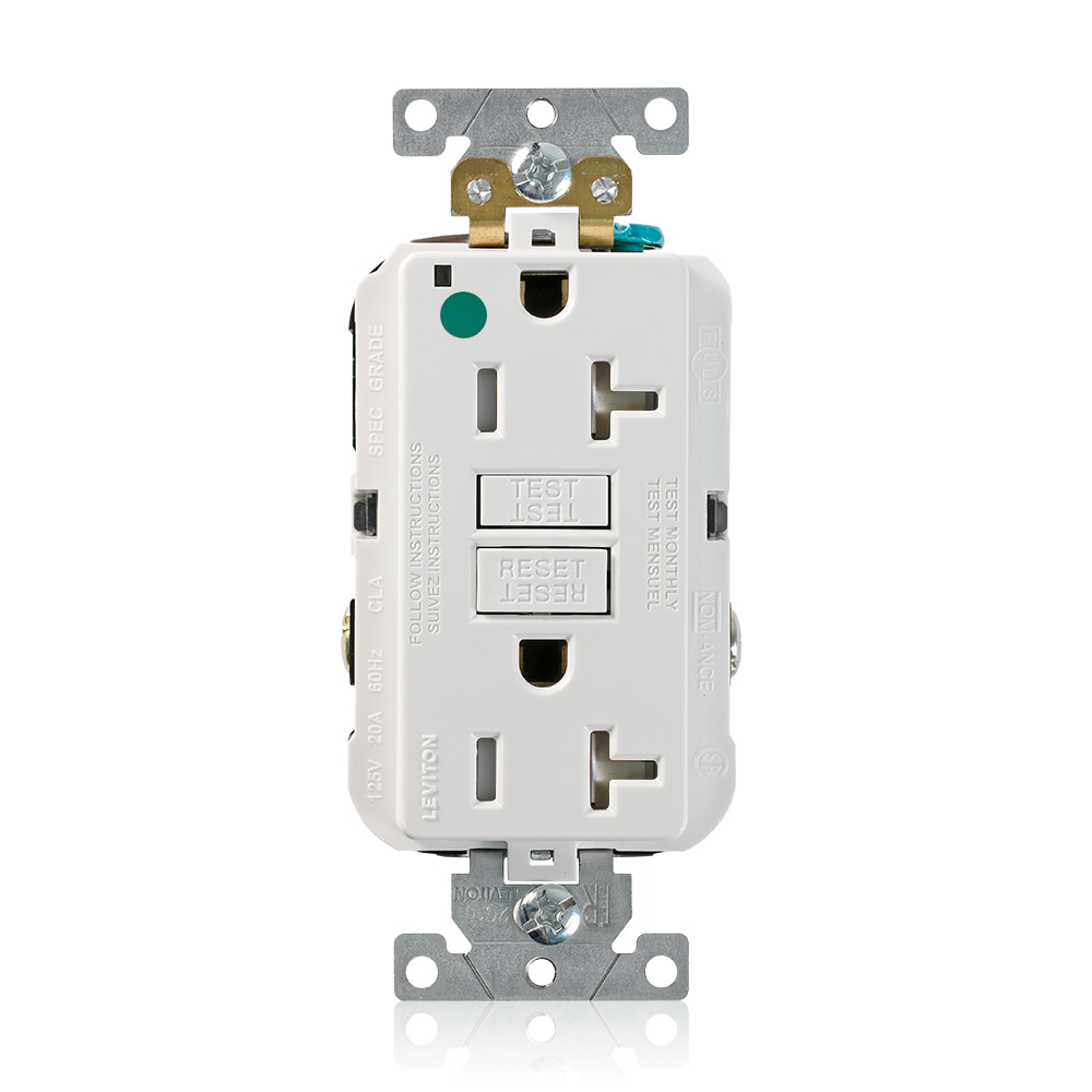 20 Amp SmartlockPro® GFCI Receptacle/Outlet, Hospital Grade, Tamper-Resistant
