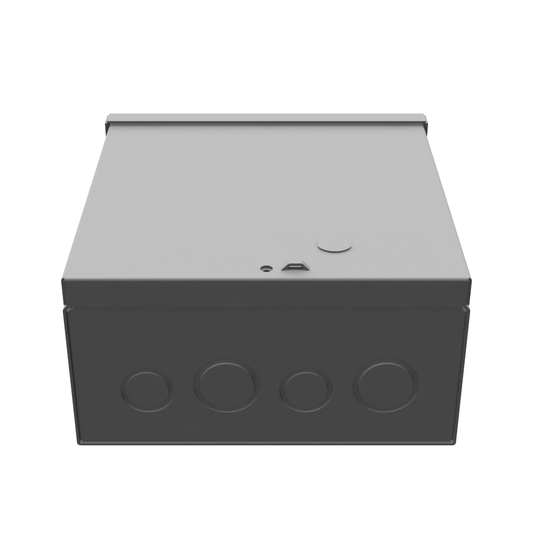 8x4X8 Screw Cover Type 3R UL Listed Steel Knockouts ANSI 61 Gray Quad D Knockout For Lock Emboss Mounting Holes In Back