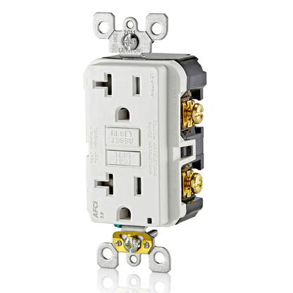20 Amp, Self Test, Tamper-Resistant AFCI Outlet with LED Indicator Light