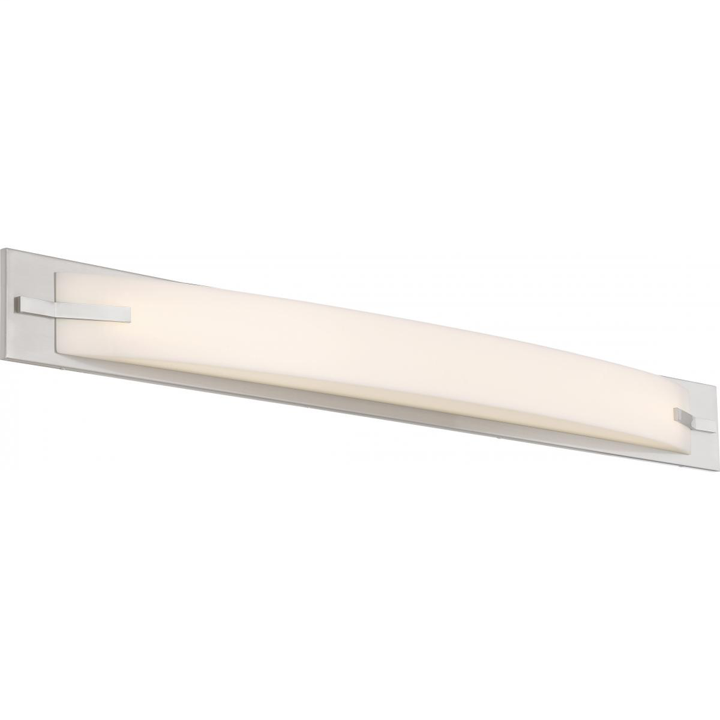 Bow - 43" LED Vanity with White Acrylic Diffuser - Brushed Nickel Finish
