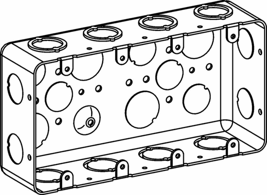 2-1/8" DEEP, 4-GANG DRAWN MULTIGANG HANDY BOX