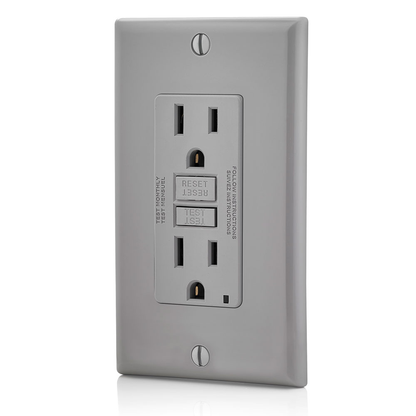 15 Amp, Self Test, Non Tamper-Resistant GFCI Outlet with LED Indicator Light