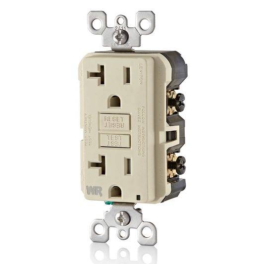 20 Amp GFCI Weather-Resistant Outlet, Self Test, Tamper-Resistant with LED Indicator Light