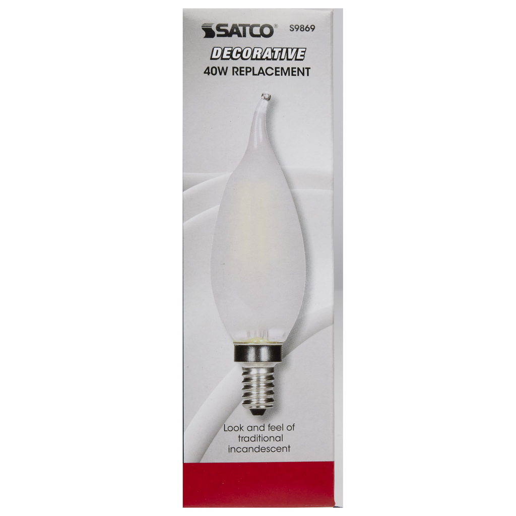 3.5 Watt CFC LED; Frosted; Candelabra base; 2700K; 350 Lumens; 120 Volt
