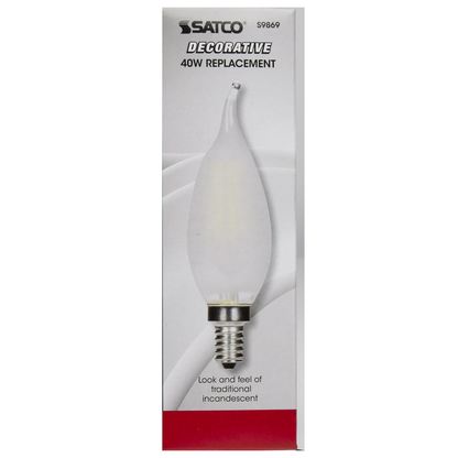 3.5 Watt CFC LED; Frosted; Candelabra base; 2700K; 350 Lumens; 120 Volt
